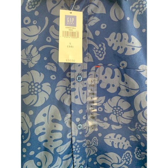 GAP Kids Hawaiian print collared shirt size large - Picture 5 of 8